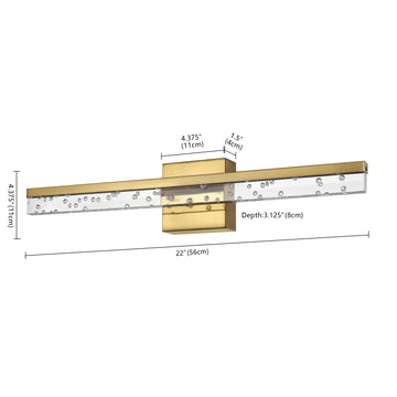 Mario Modern Contemporary 360-Degree Rotatable Iron/Seeded Acrylic Integrated LED Vanity Light - JONATHAN Y